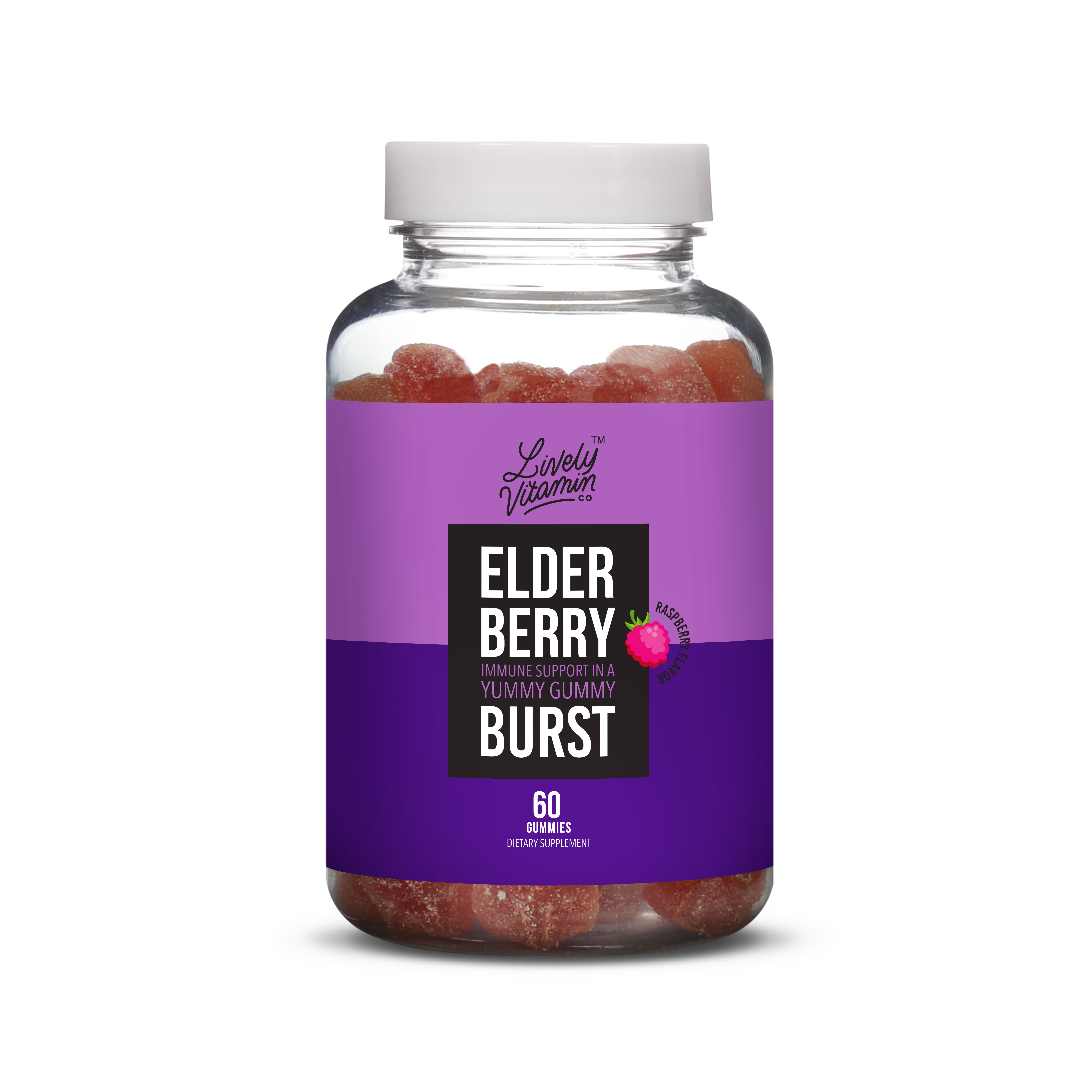Elderberry Burst 60 gummies Elderberry Burst Lively Vitamin Co black elderberry gummies benefits elderberry zinc gummies