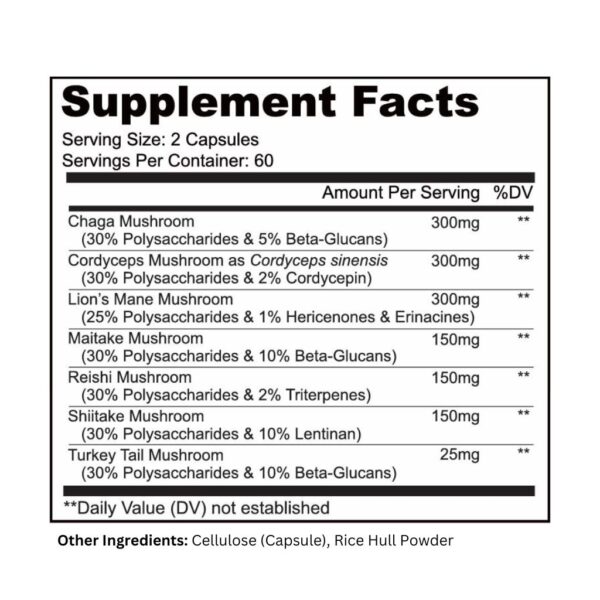 Lively Vitamin Co. Mushroom Magic 120Capsules-Supplement Facts