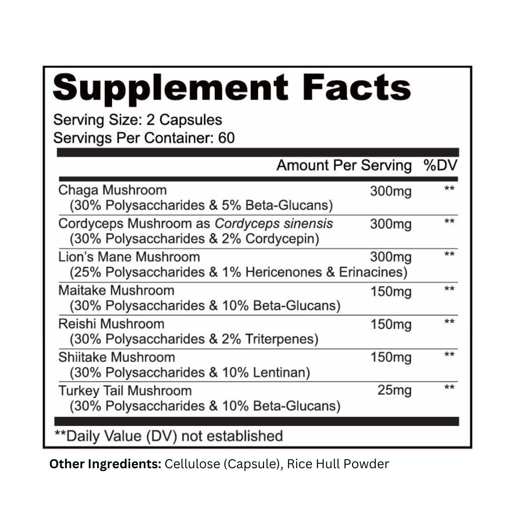 Lively Vitamin Co. Mushroom Magic 120Capsules-Supplement Facts