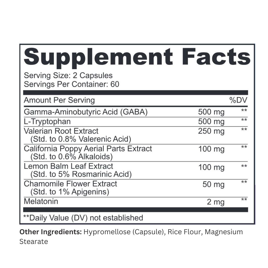 Lively Vitamin Co. Snooze Fest Supplement Facts Lively Vitamin Co. Snooze Fest Supplement Facts