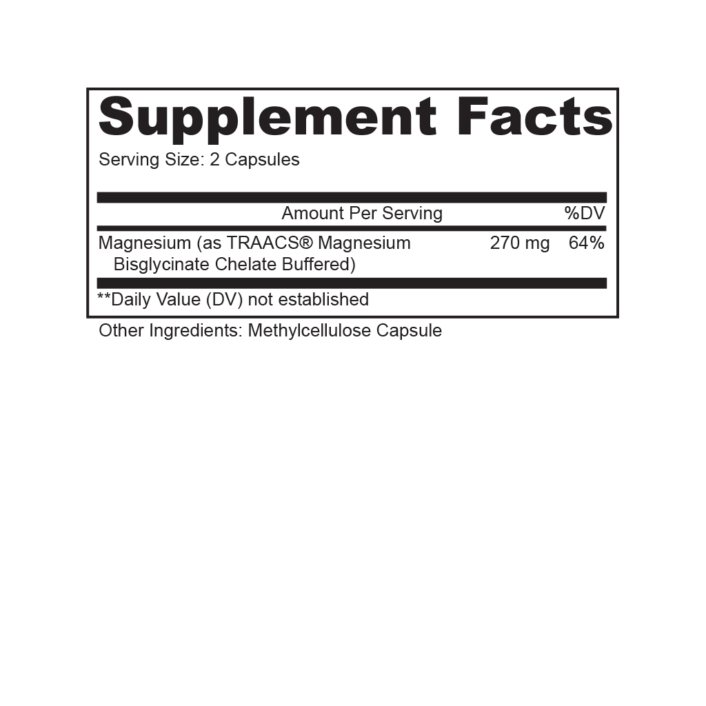 Lively Vitamin Co. Supplement Facts Magnesium Ease