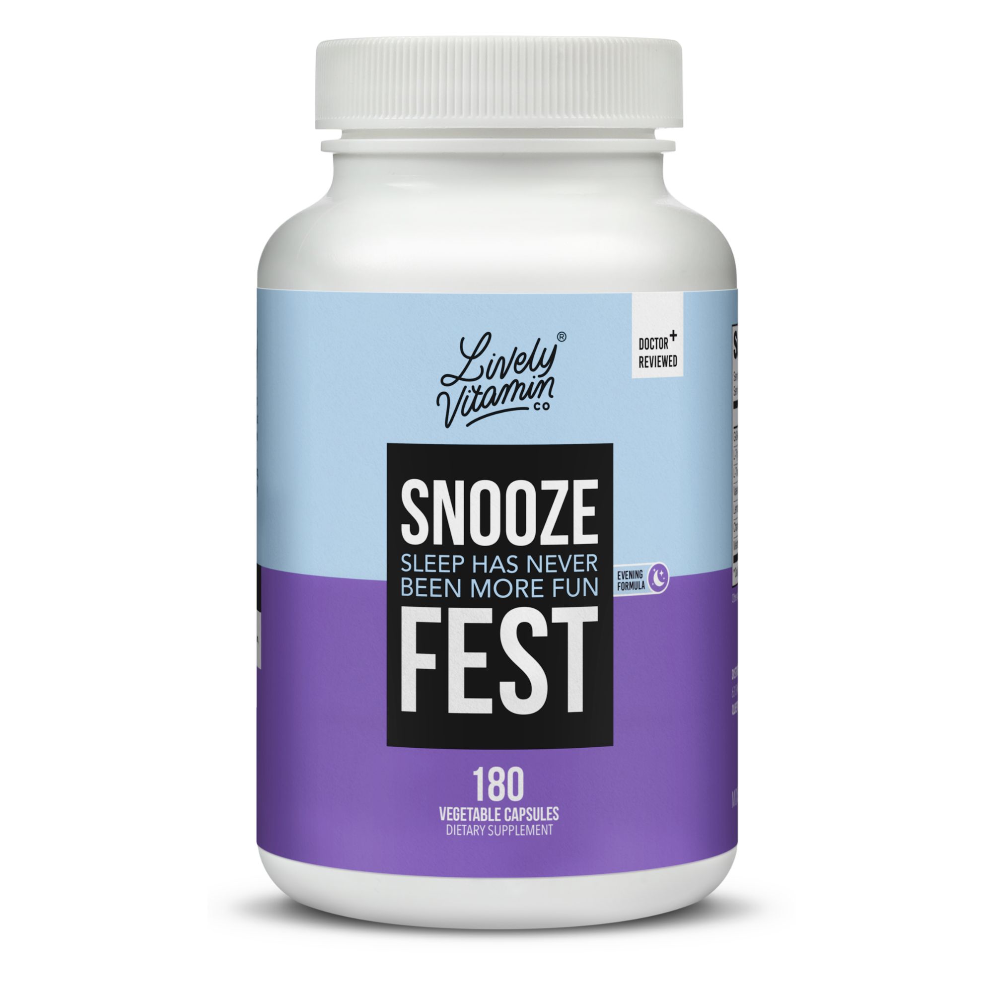 SnoozeFest_180Capsules_Front_Shadow