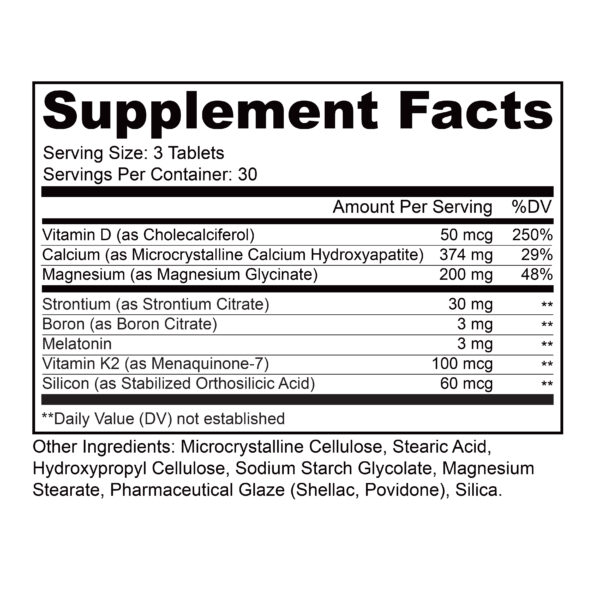 Lively Vitamin Co. Osteo Awesome 90 tablets Supplement Facts