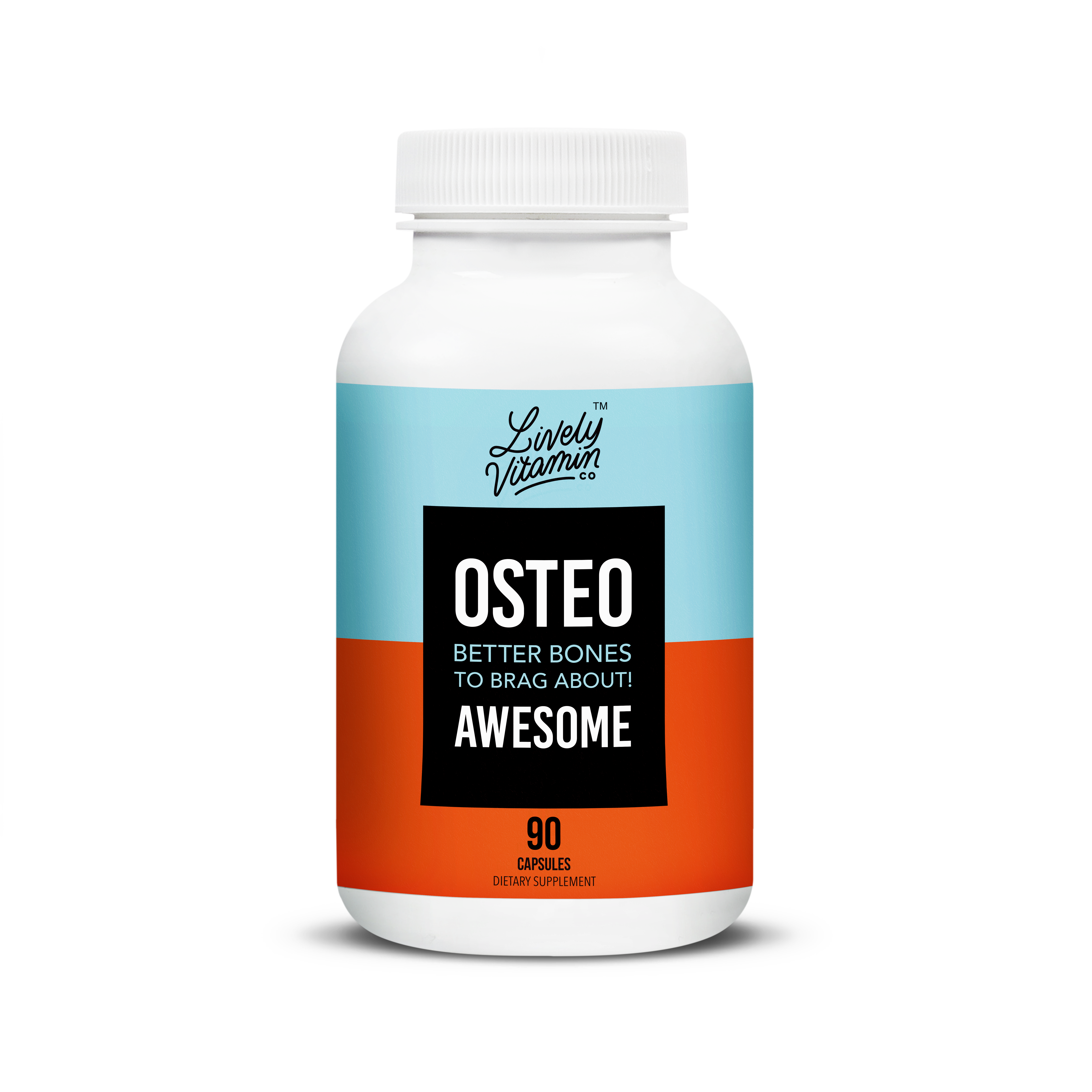 Lively Vitamin Co. OtseoAwesome 90 capsules WithShadow Osteo Awesome Lively Vitamin Co bone health supplements best vitamins for bones bone and joint supplements