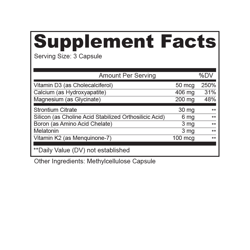 Lively Vitamin Co. Supplement Facts Osteo Awesome