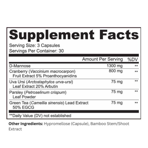 Lively Vitamin Co. UT BYE Capsules Supplement facts