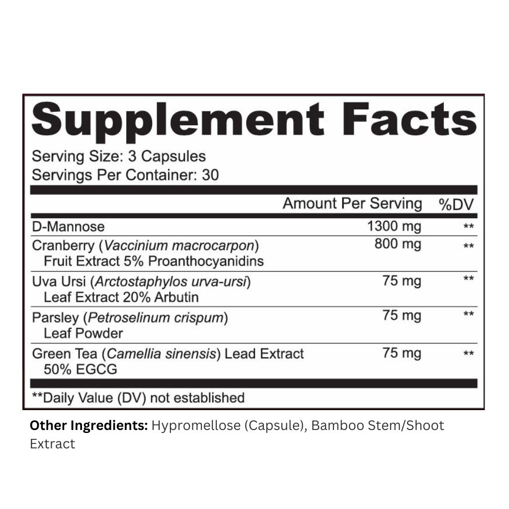 Lively Vitamin Co. UT BYE Capsules Supplement facts Lively Vitamin Co. UT BYE Capsules Supplement facts