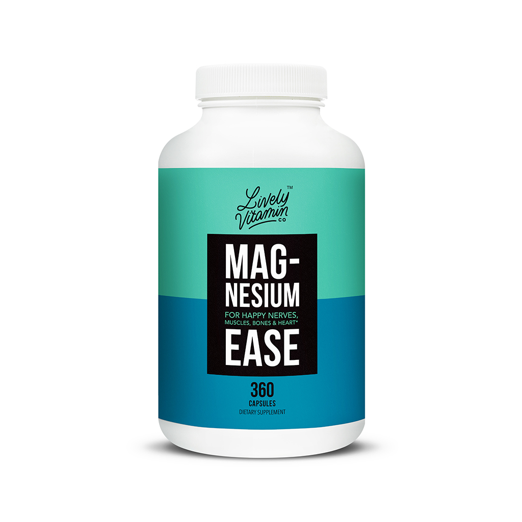Lively Vitamin Co. Magnesium Ease 360 capsules magnesium ease best magnesium supplement for muscles top magnesium supplements health food store madison wi lively vitamin co