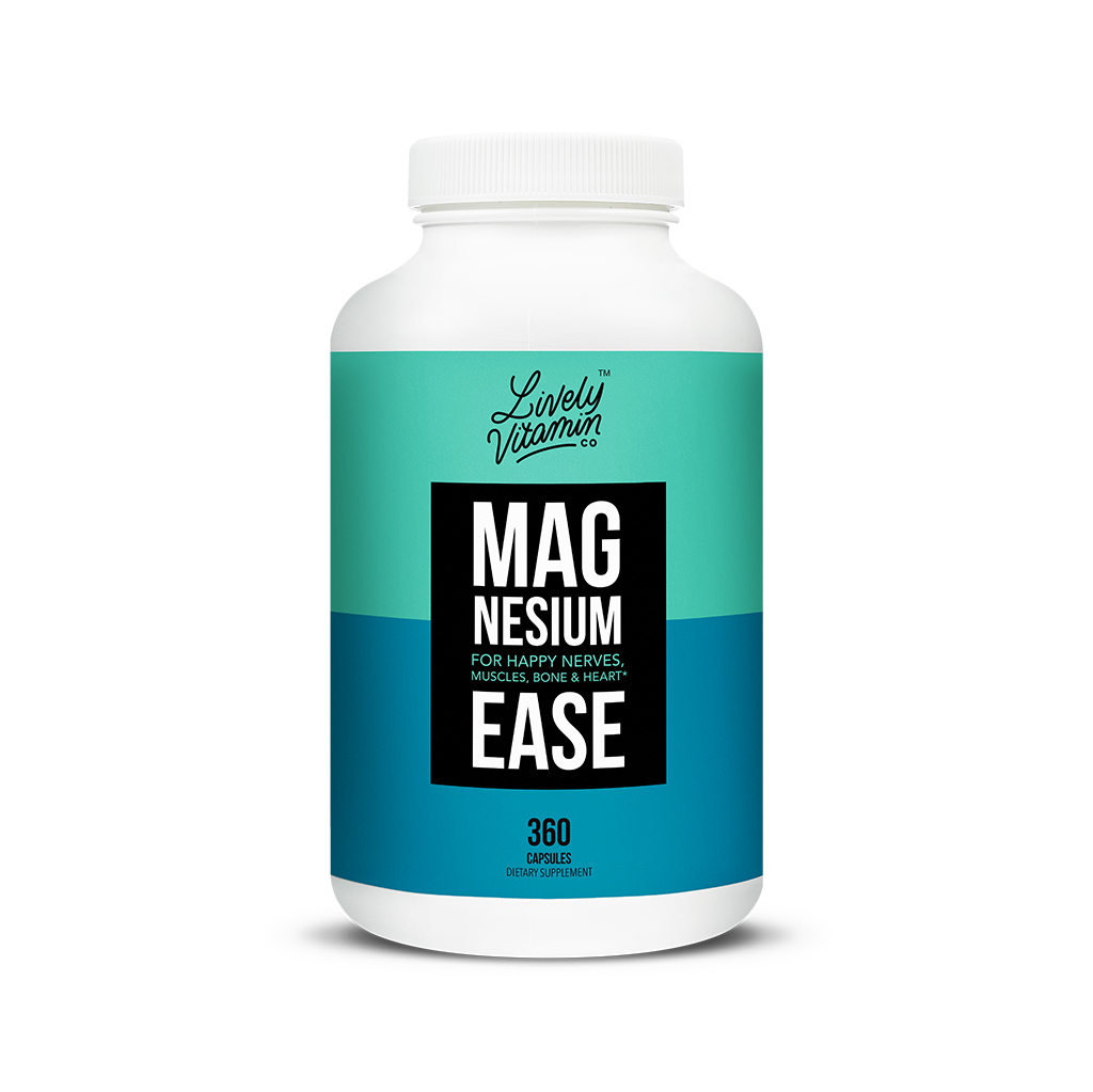 Lively Vitamin Co. Magnesium Ease 360 capsules magnesium ease best magnesium supplement for muscles top magnesium supplements health food store madison wi lively vitamin co