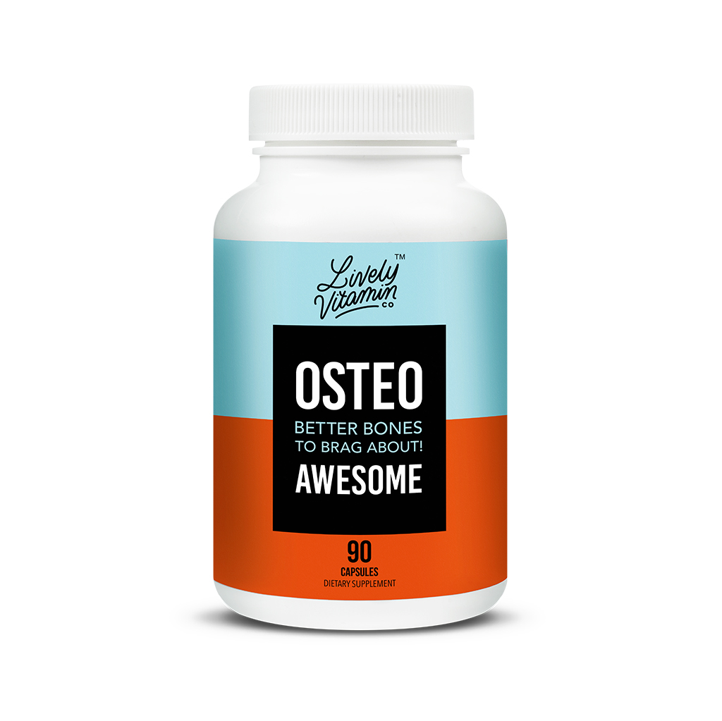 Lively Vitamin Co. Osteo Awesome 90 capsules Osteo Awesome Lively Vitamin Co bone health supplements best vitamins for bones bone and joint supplements