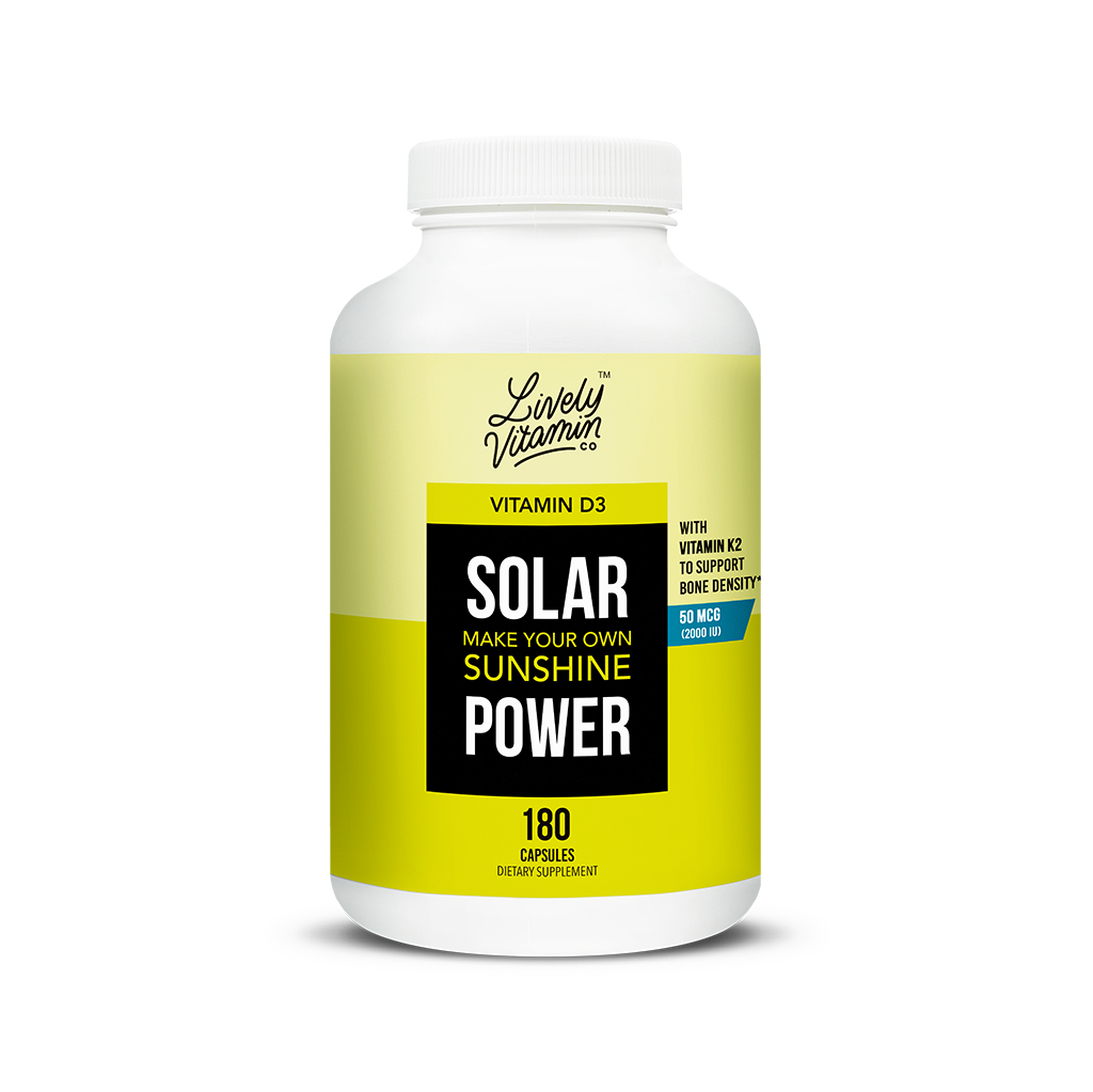 Lively Vitamin Co. Power 2000IU 180 capsules solar power best vitamin d supplement high potency vitamin d health food store madison wi lively vitamin co