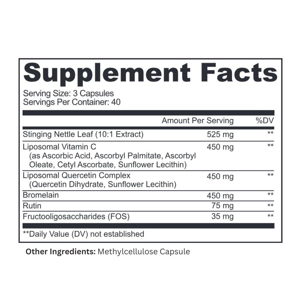 Inhale Exhale - Natural Allergy Relief Supplement Facts Inhale Exhale - Natural Allergy Relief Supplement Facts