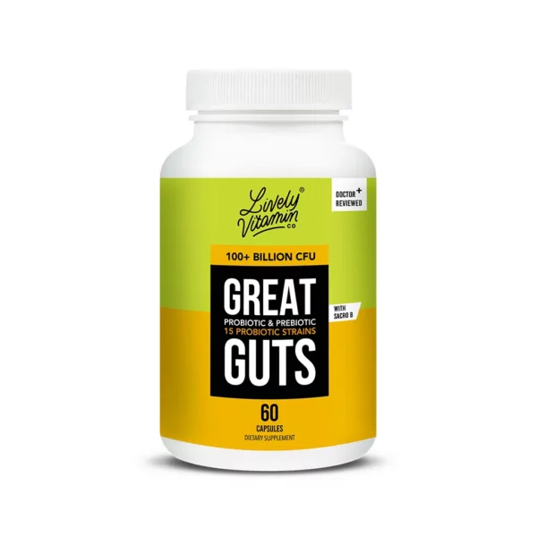 Lively Vitamin Co. Great Guts 100 Billion 60 Delayed-Release Vegetarian Capsules