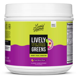 Lively Greens Powder Peach Berry flavor 16.9 oz, 30 servings