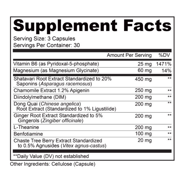 Lively Vitamin Co. Get Even Capsules Supplement Facts